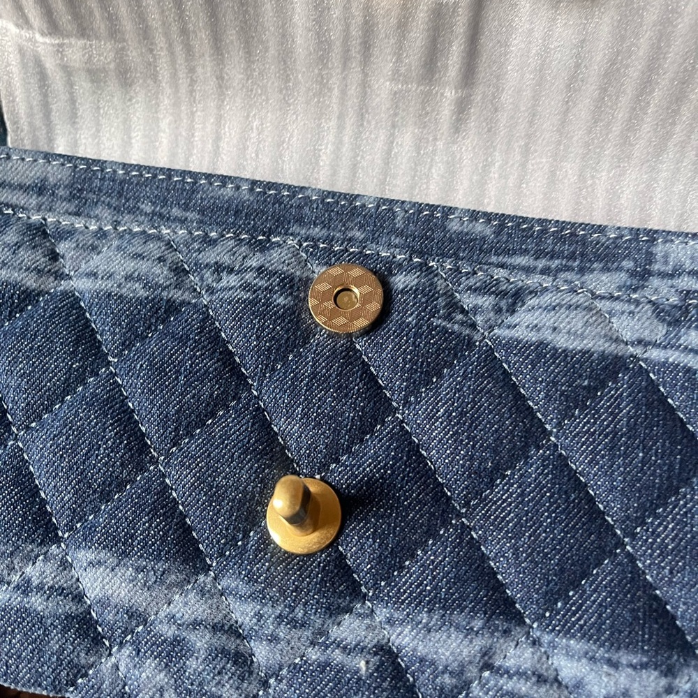 Blue Quilted Shoulder Bag - Picture 5 of 6
